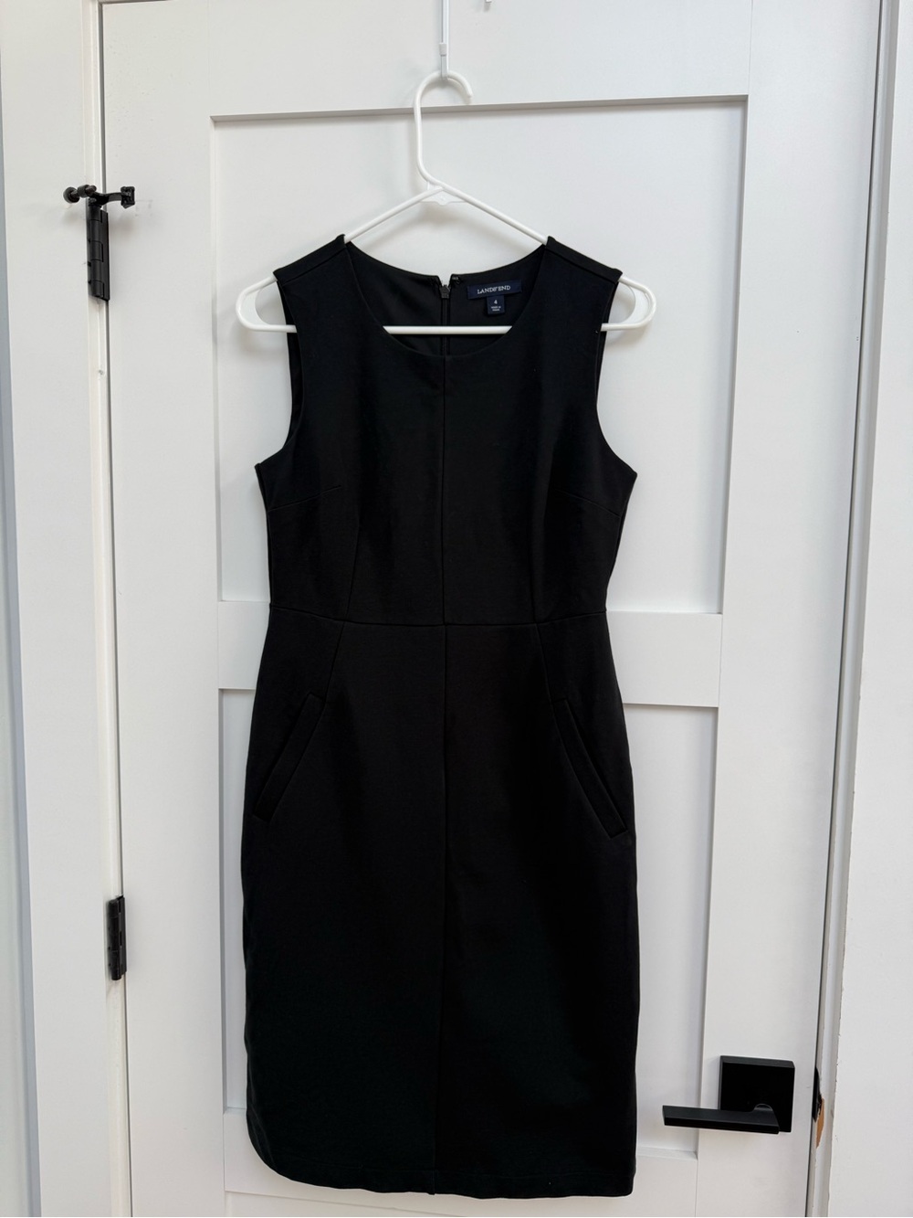Lands' End Black Sleeveless Sheath Midi Dress Hard to find